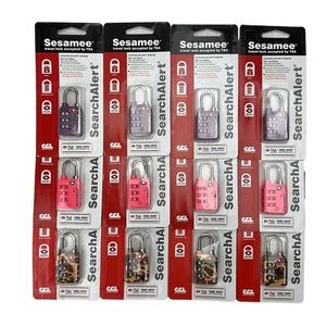 TSA approved luggage locks 12 pack colors white camo and purple.